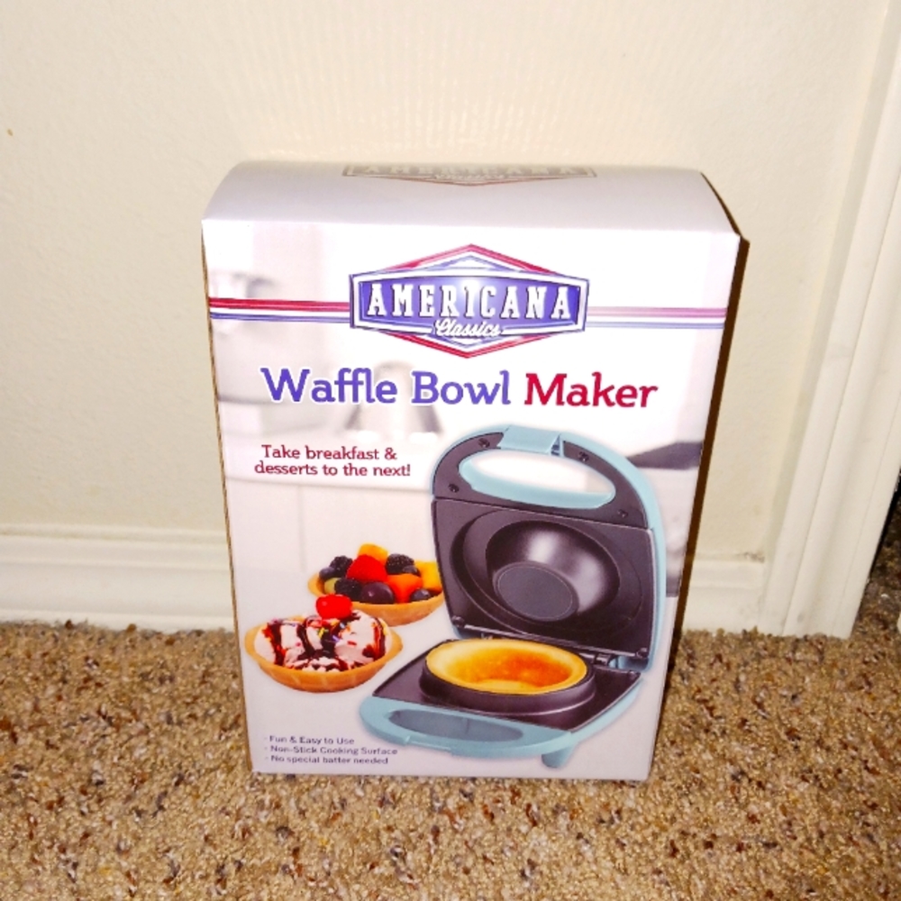 New Teal Waffle Bowl Maker Americana Classics